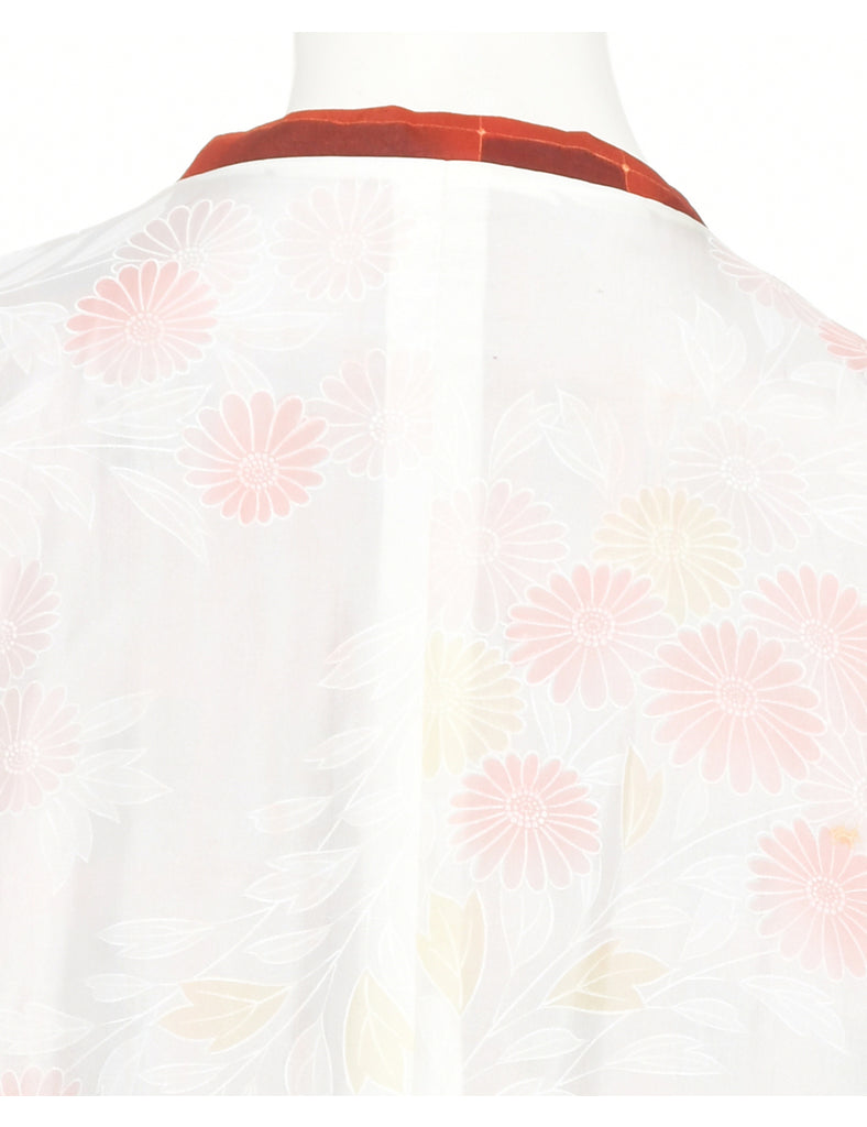Checked Cropped Kimono - L