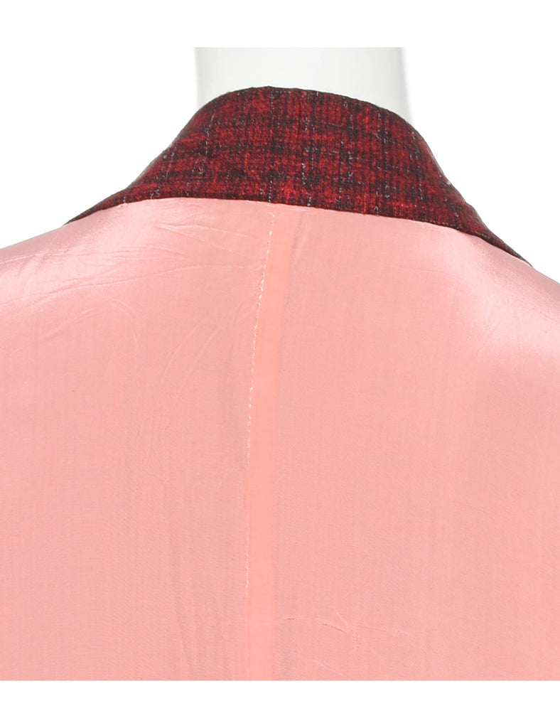 Checked Cropped Kimono - L