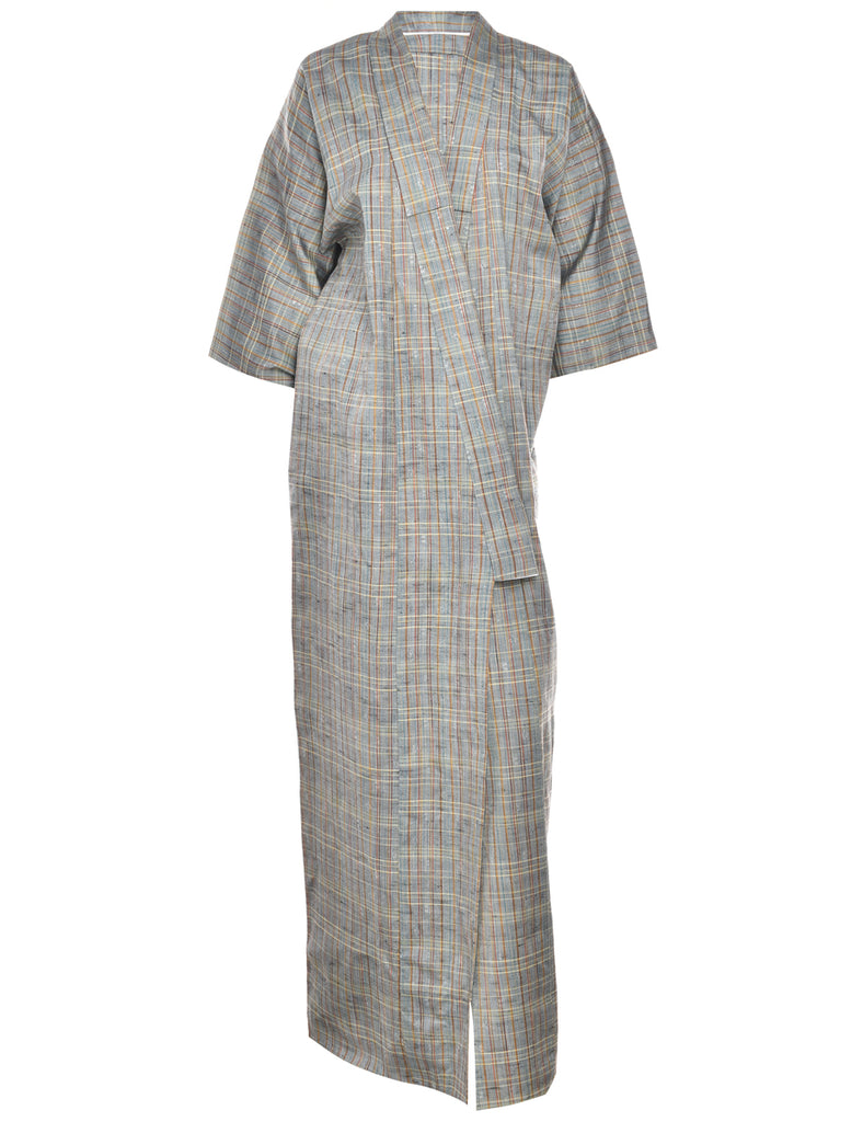 Checked Full Length Kimono - XL