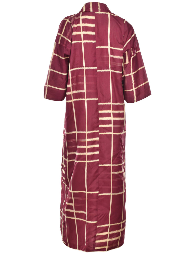 Checked Full Length Kimono - M