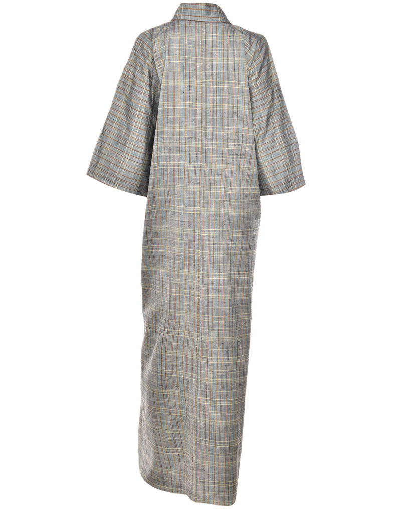 Checked Full Length Kimono - XL