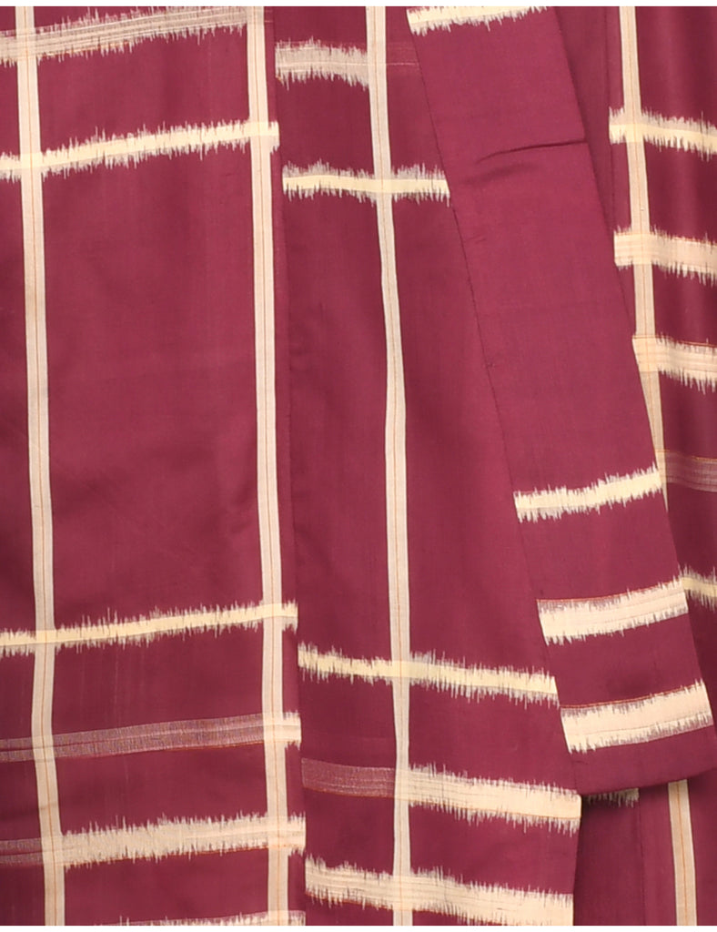 Checked Full Length Kimono - M