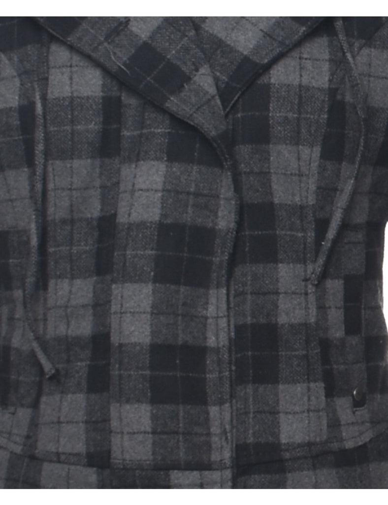 Checked Hooded Jacket - M