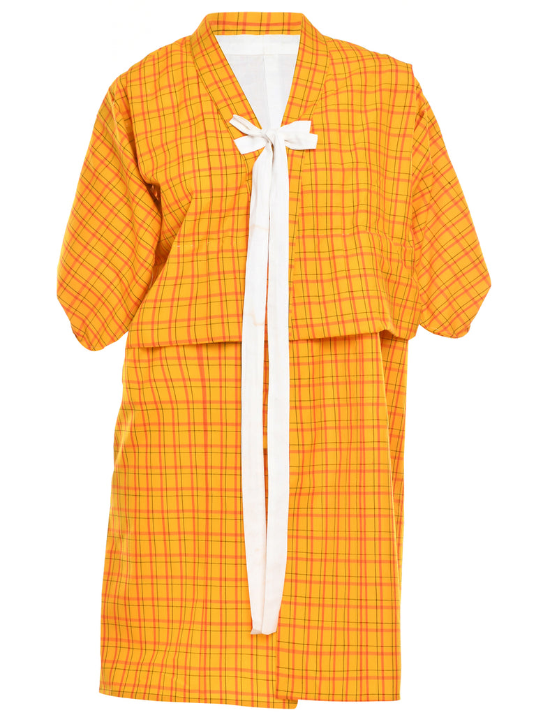 Checked Midi Length Kimono - S