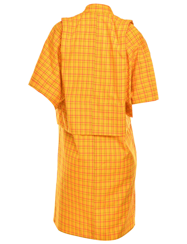 Checked Midi Length Kimono - S