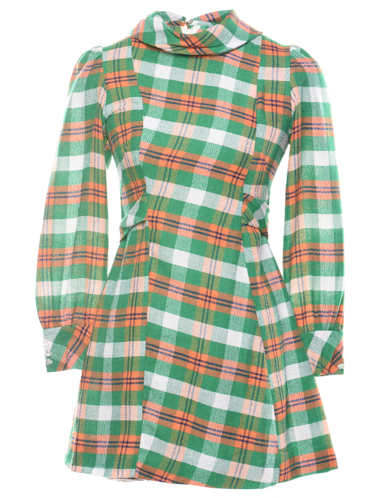 Checked Mini Dress - S