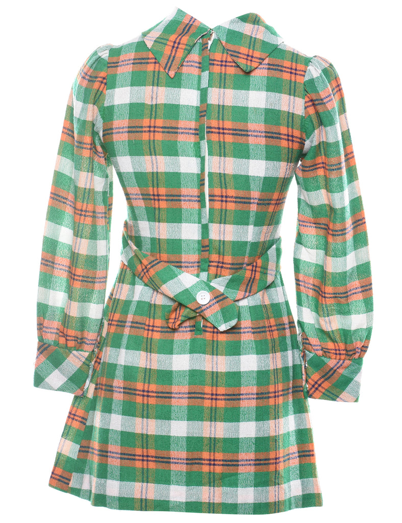 Checked Mini Dress - S