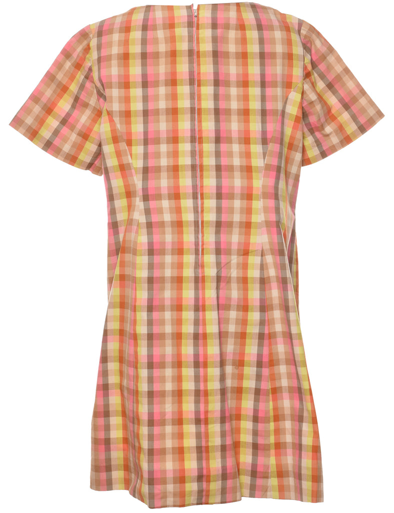 Checked Multi-Colour 1960s Dress - XL