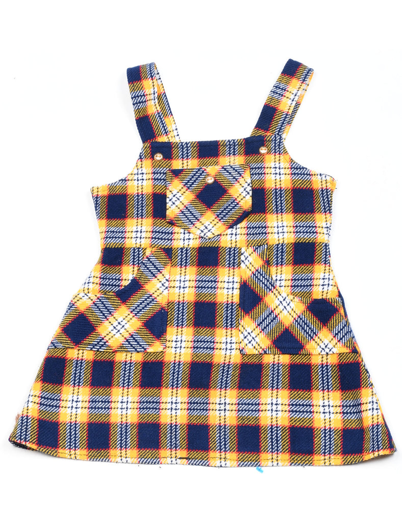 Checked Navy & Yellow Dress - 6-9 MONTHS