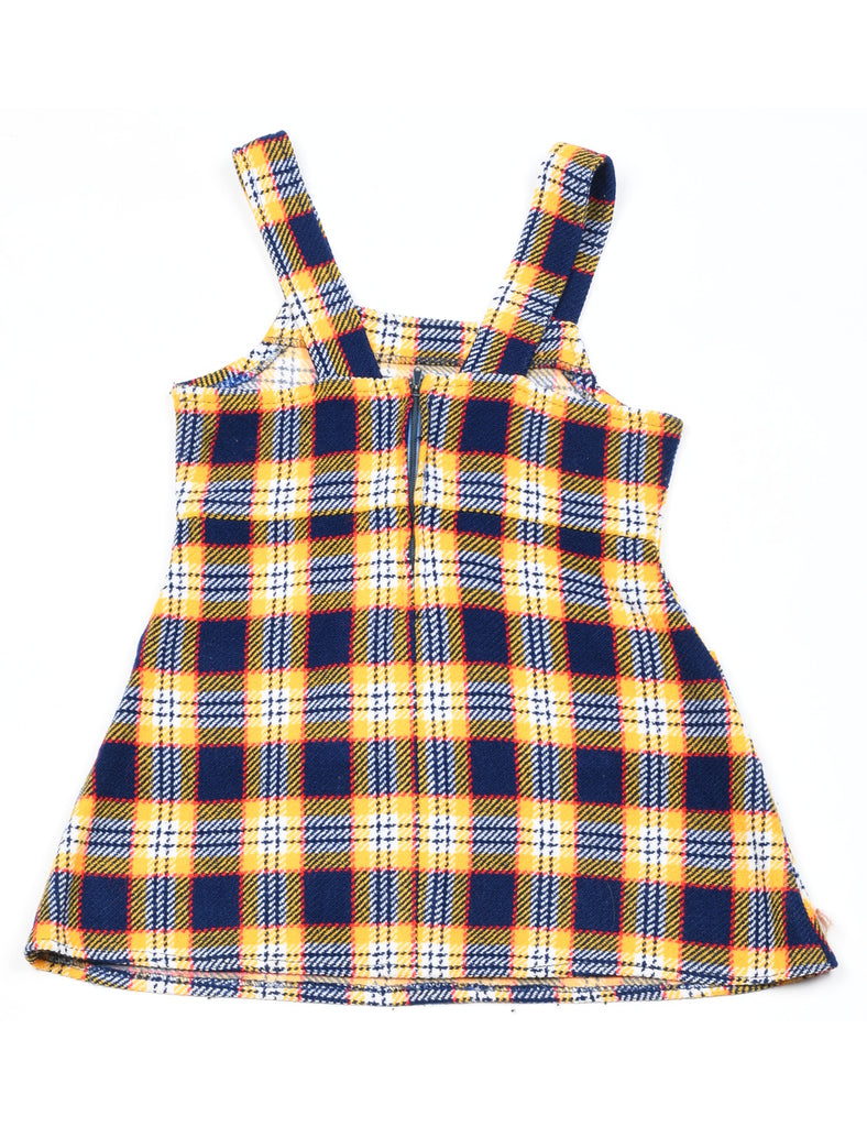 Checked Navy & Yellow Dress - 6-9 MONTHS
