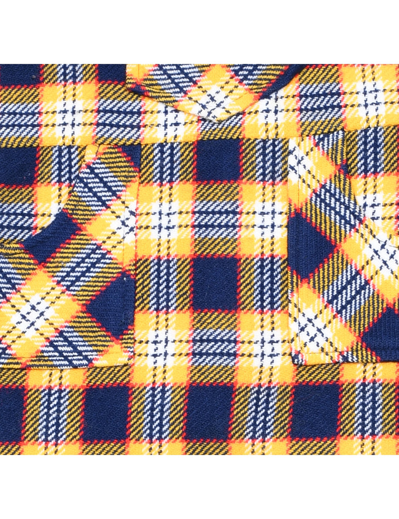 Checked Navy & Yellow Dress - 6-9 MONTHS