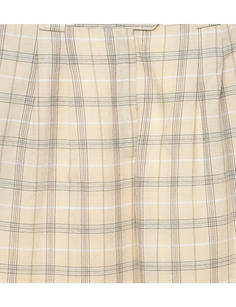 Checked Off White Trousers - W33 L26