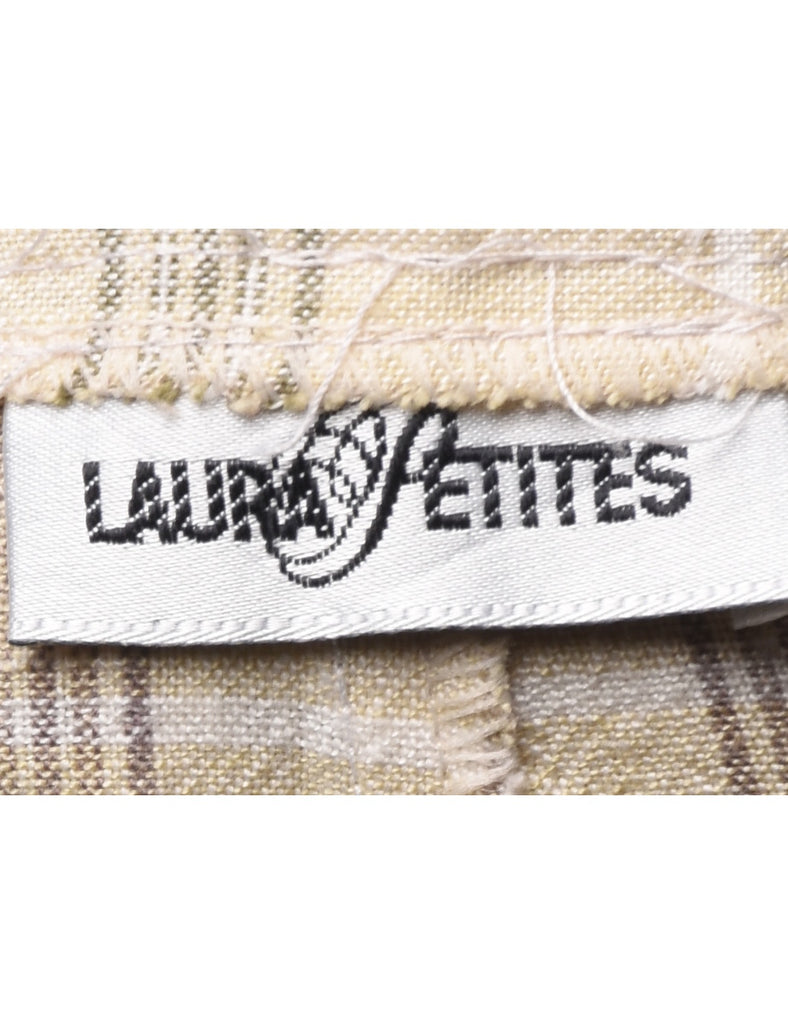 Checked Off White Trousers - W33 L26