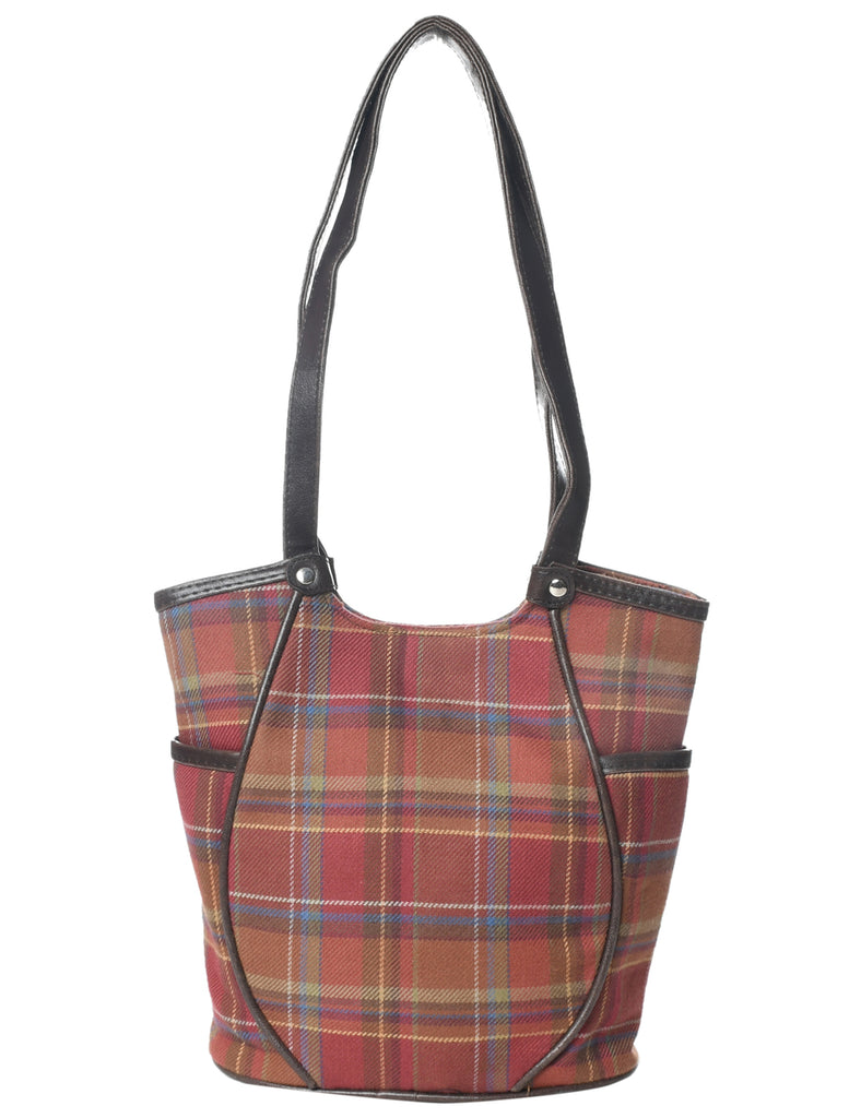 Checked Pattern Handbag - M