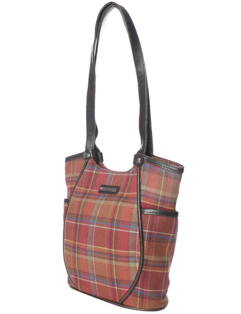 Checked Pattern Handbag - M