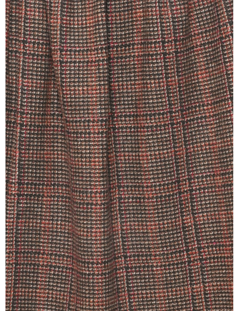 Checked Pattern Midi Skirt - M