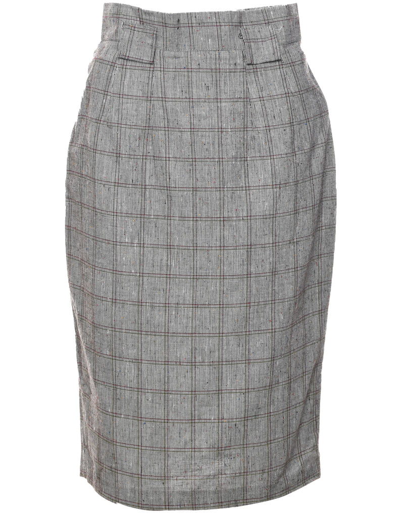 Checked Pencil Skirt - S