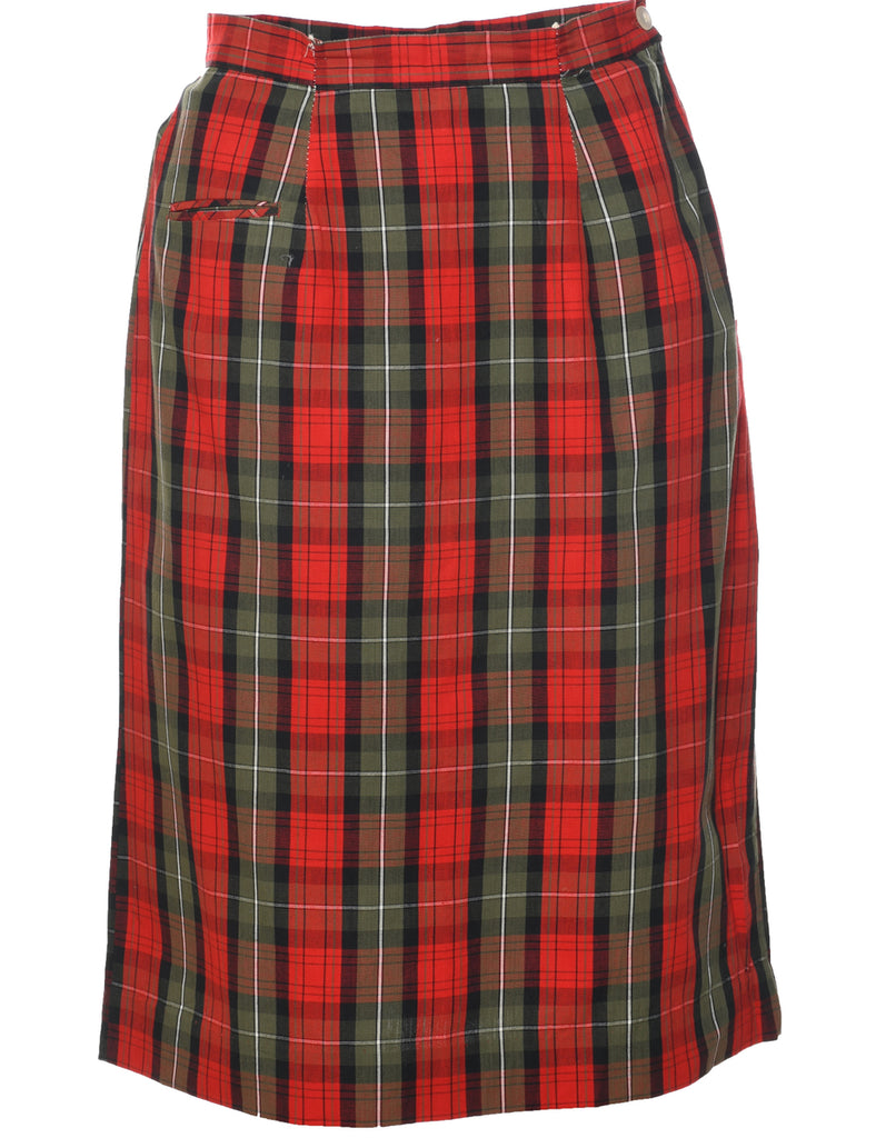 Checked Pencil Skirt - S