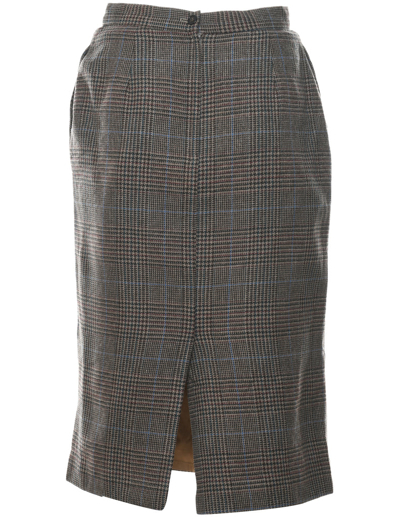 Checked Pencil Skirt - S