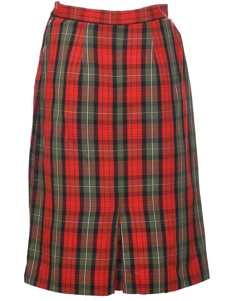 Checked Pencil Skirt - S