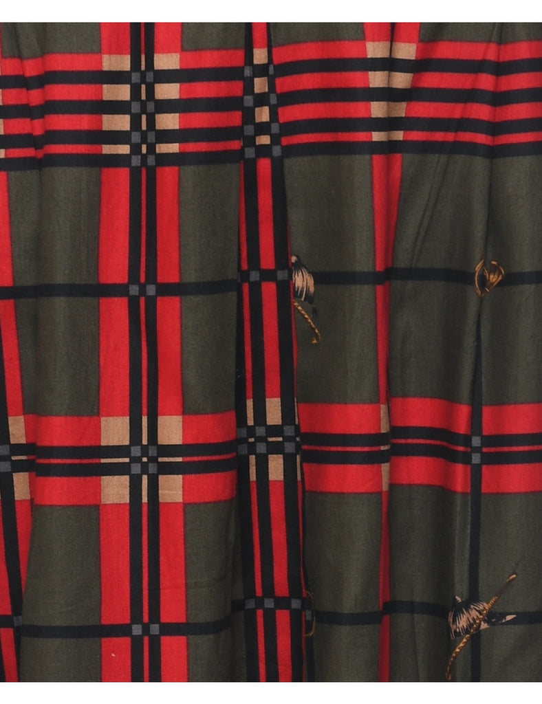 Checked Pleated Skirt - M
