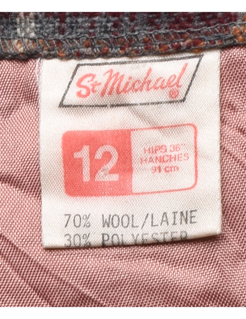Checked Pleated Skirt - S