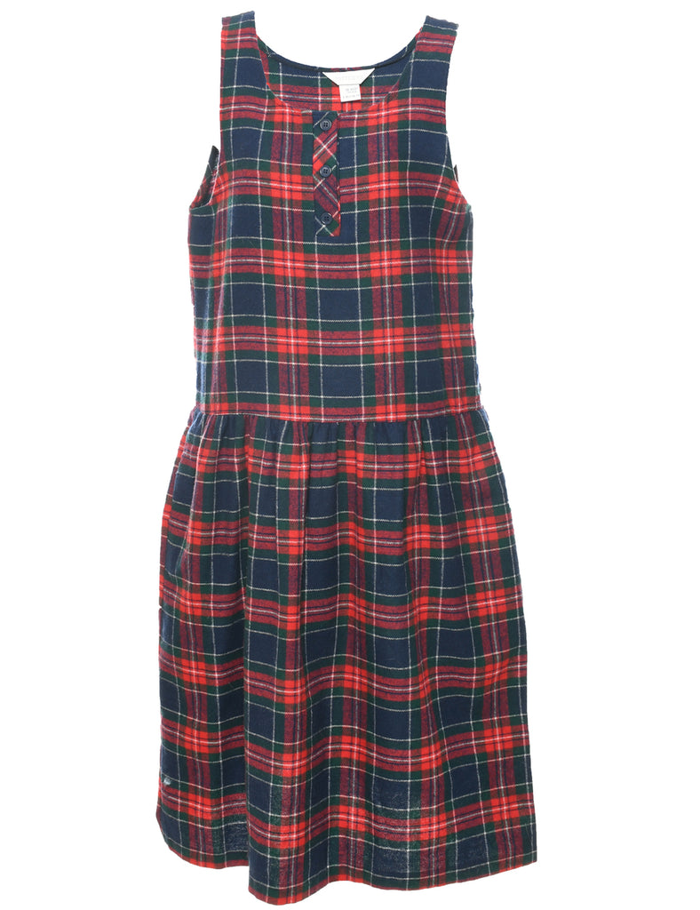 Checked Print Dress - M