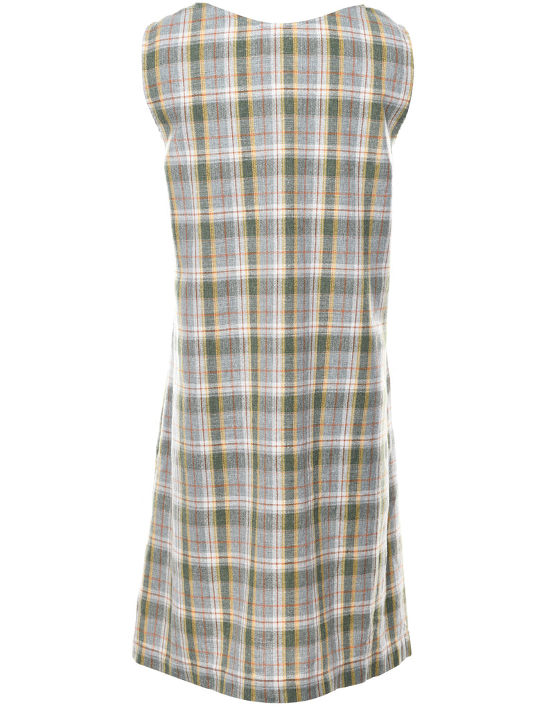 Checked Shift Dress - L