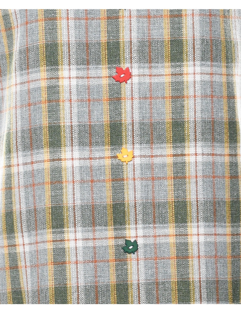 Checked Shift Dress - L