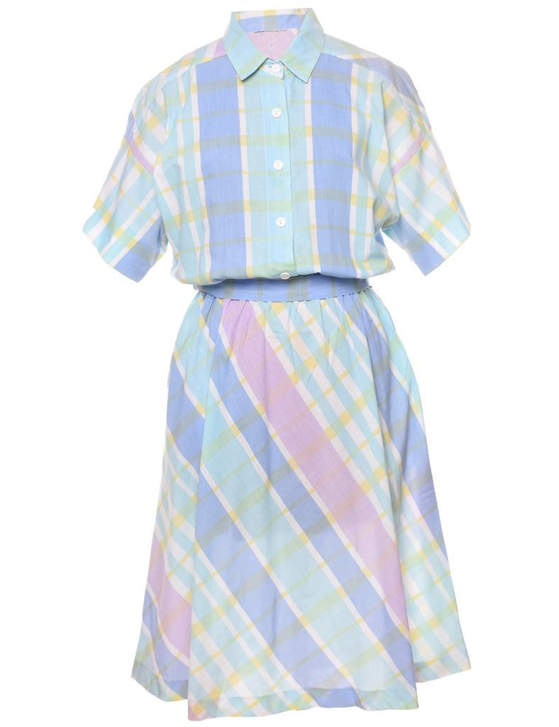 Checked Shirt Dress - M