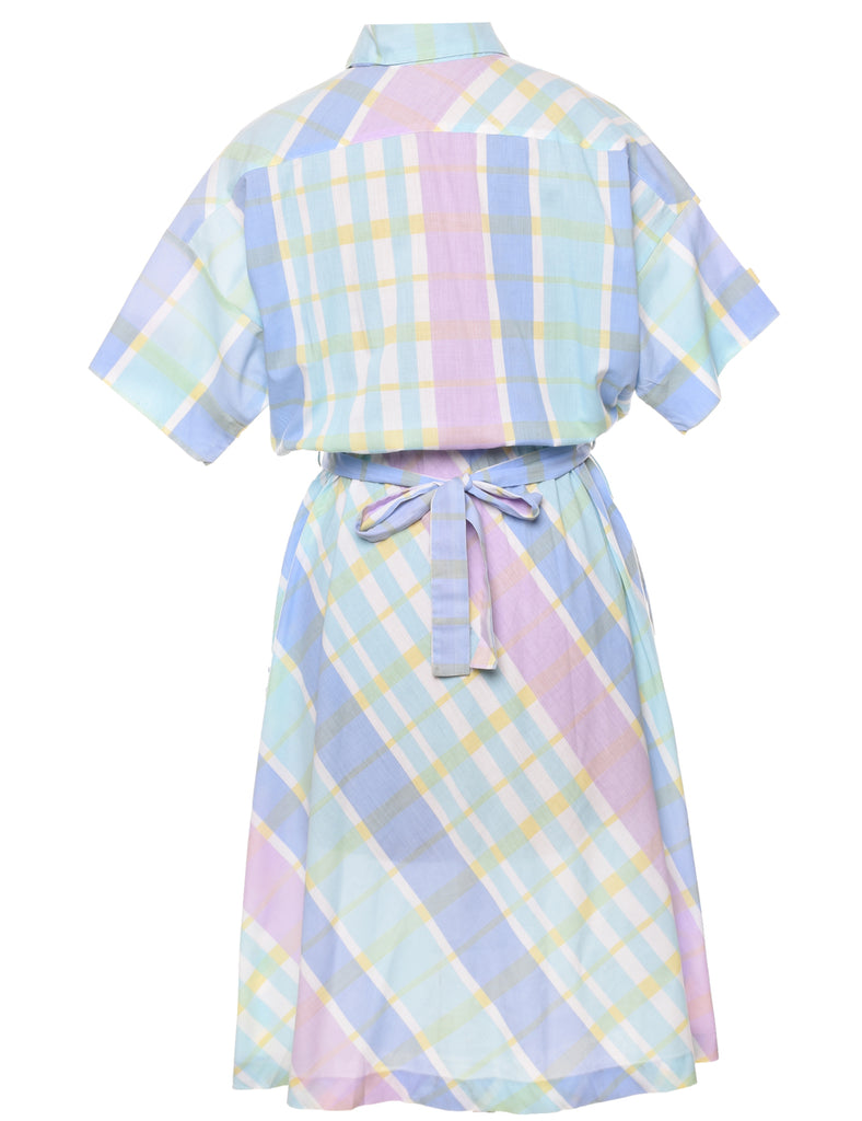 Checked Shirt Dress - M