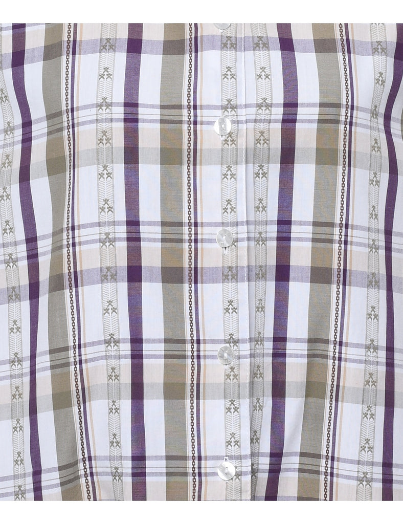 Checked White Shirt - L