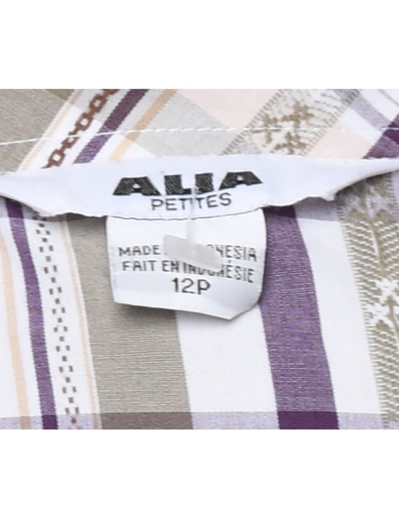 Checked White Shirt - L