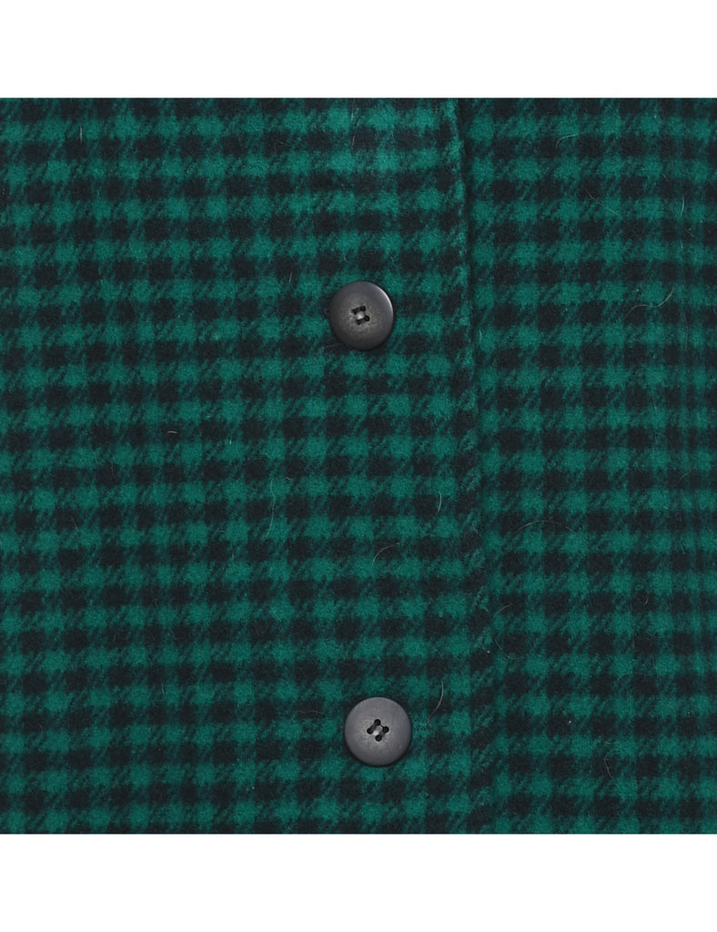 Checked Wool Coat - M