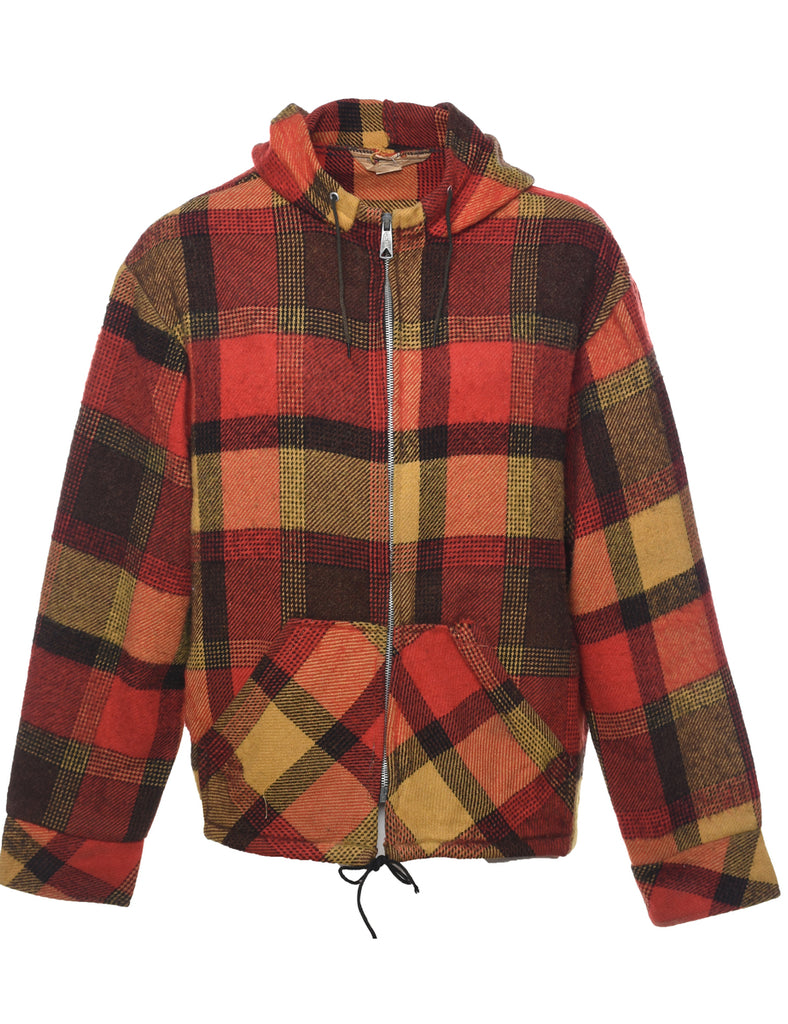 Checked Wool Jacket - L