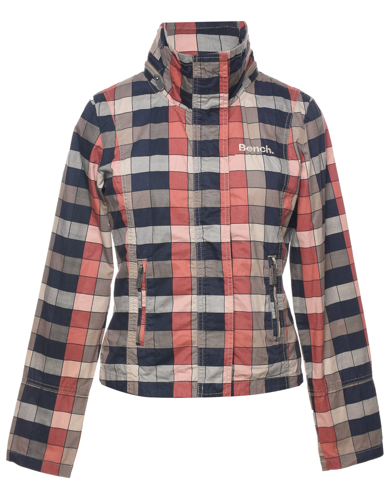 Checked Zip Front Jacket - M