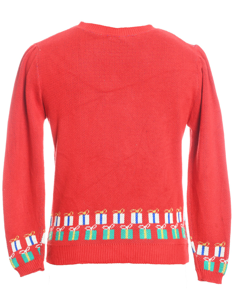 Christmas Tree Print Cardigan - L