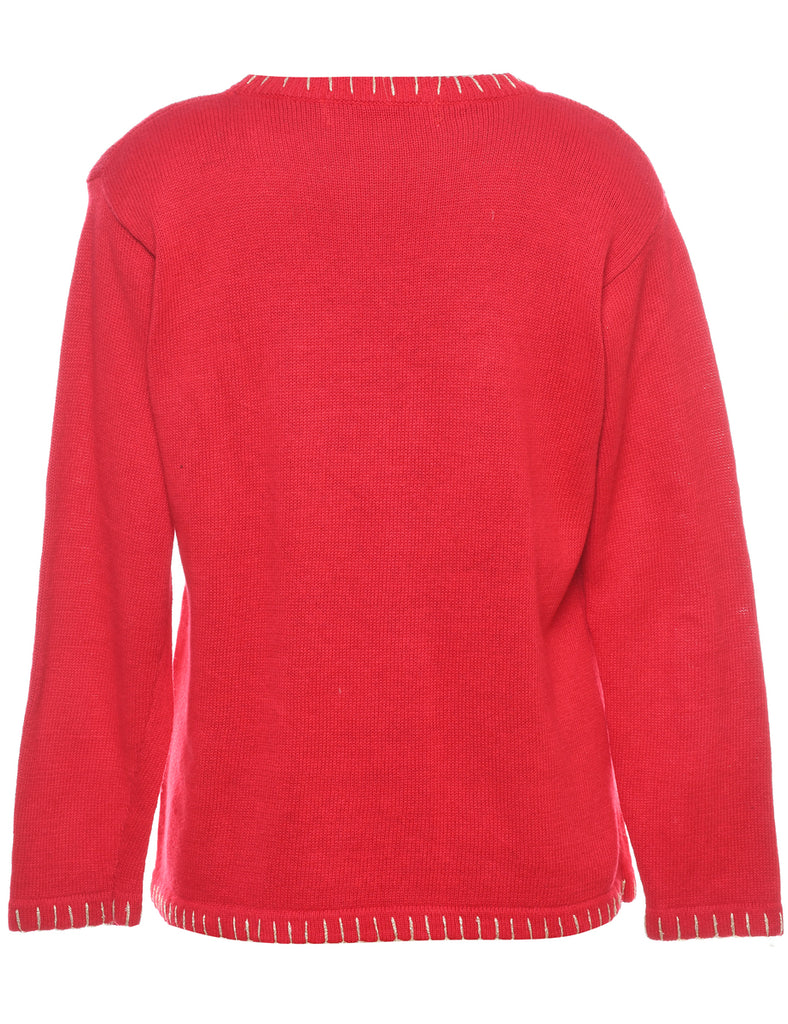 Christmas Tree Print Jumper - L