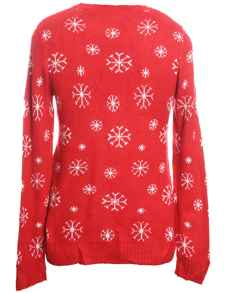 Christmas Tree Print Jumper - M