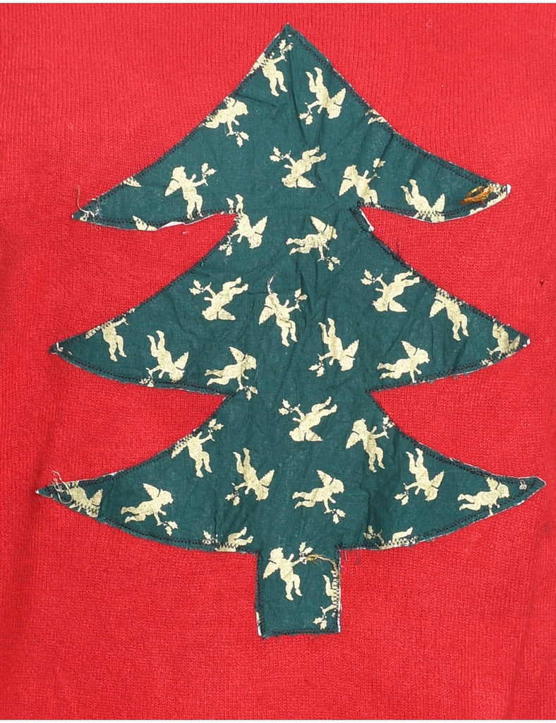 Christmas Tree Print Jumper - M