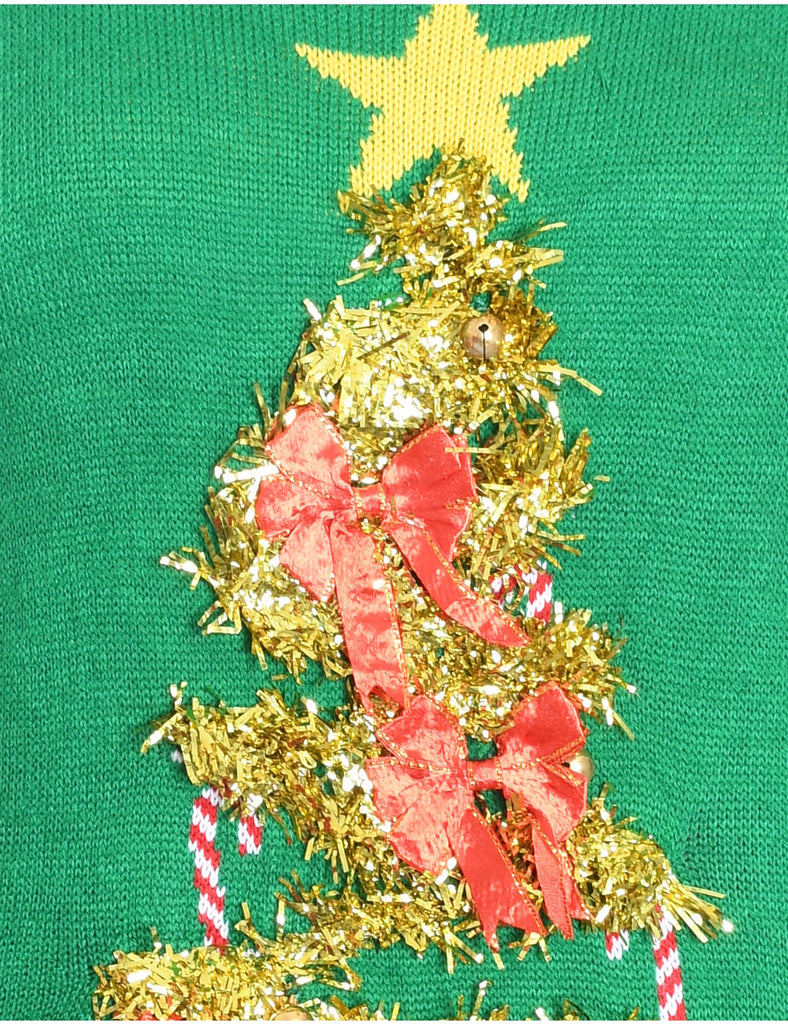 Christmas Tree Print Jumper - M