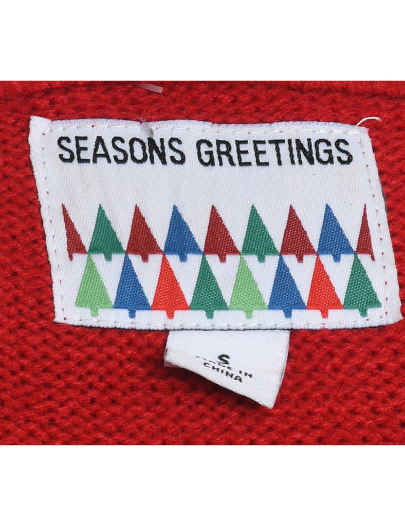 Christmas Tree Print Jumper - S