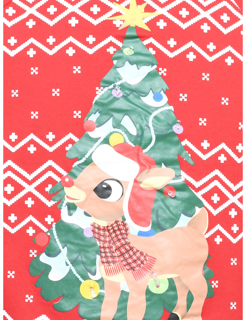 Christmas Tree Print Sweatshirt - XS