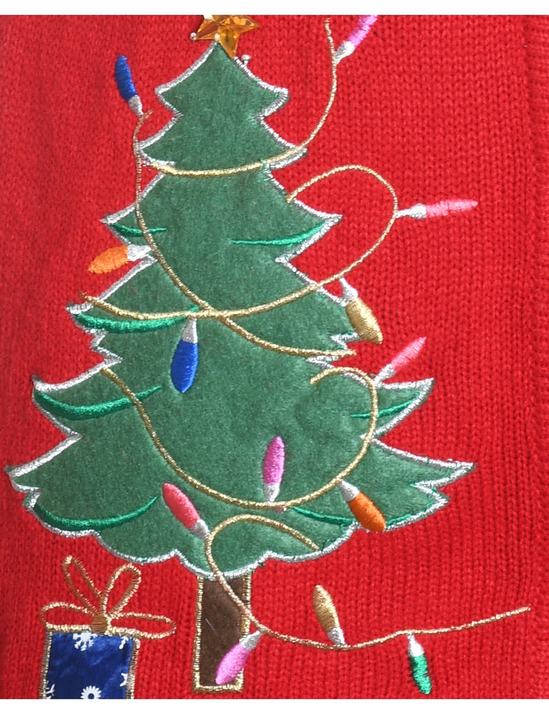 Christmas Tree Print Vest - M