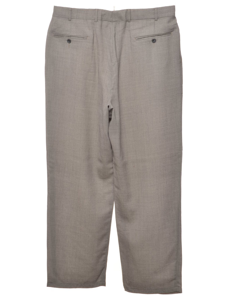 Classic Grey Pleated Trousers - W35 L30