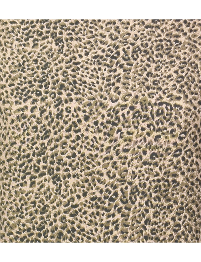 Cleo Leopard Print Silk Dress - M