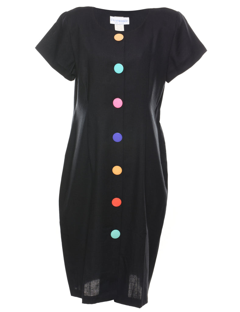 Colorful Button Front Dress - L