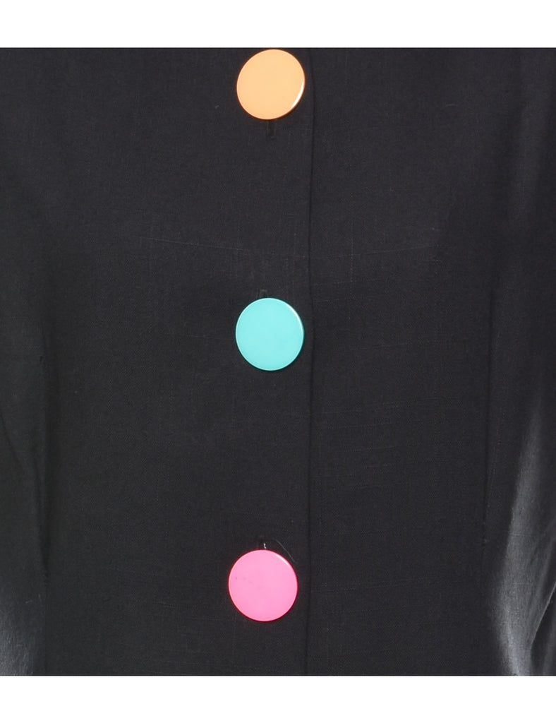 Colorful Button Front Dress - L