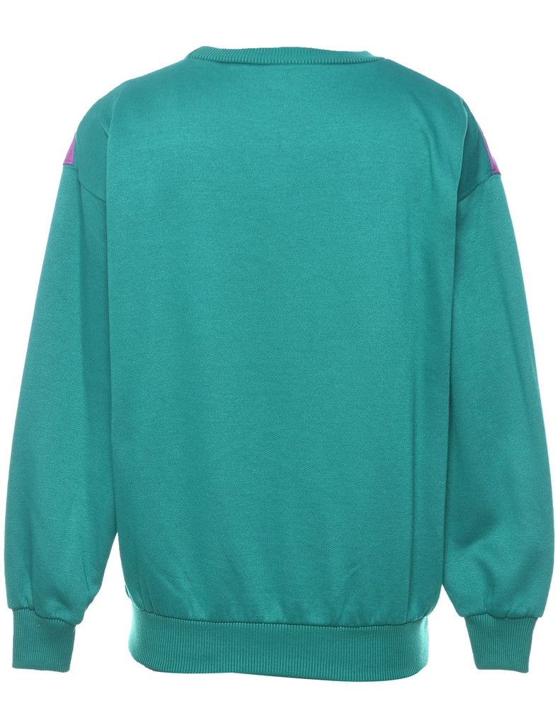 Colour Block 1980s Multi-Colour Sweatshirt - M