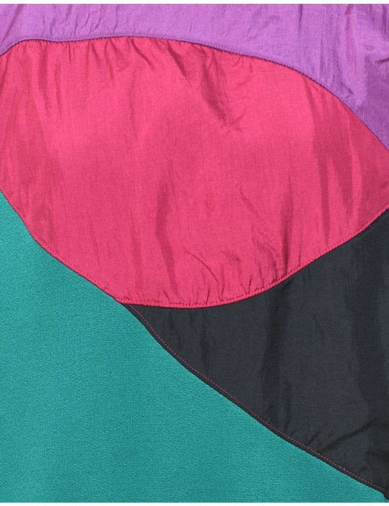Colour Block 1980s Multi-Colour Sweatshirt - M